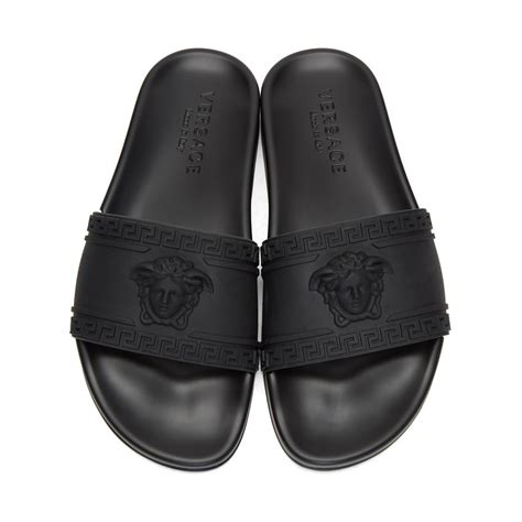 mens versace slides|Versace medusa slides.